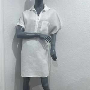 White Linen Shirt Dress